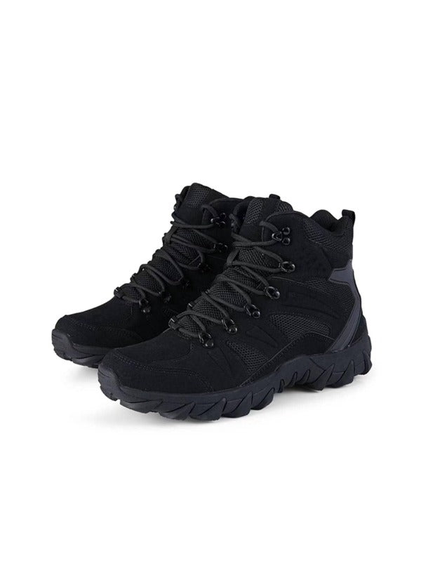 Men Lace-up Front Hiking Boots, Sporty Outdoor Boots