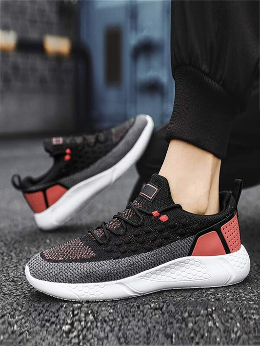 Ins Trendy & Fashionable Transparent Lace-up Knitted Breathable Sneakers For Casual Wear And Sports