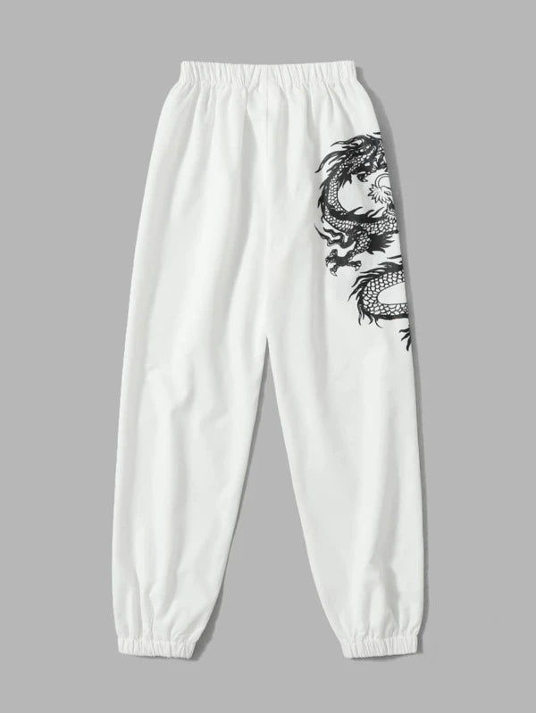 SHEIN Kids EVRYDAY Boys Chinese Dragon Print Pants