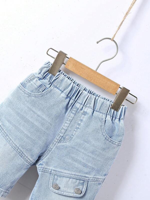 Toddler Boys Flap Detail Denim Shorts