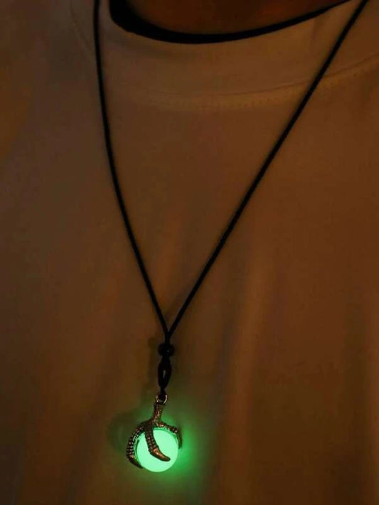 Men Luminous Eagle Claw Charm Necklace