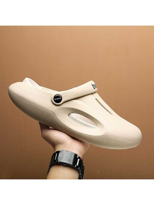 Men's Hollow Shoes Outdoor Slippers Thick Outsole Anti-slip Breathable Sandals Beach Indoor Hole Shoes Pool Comfortable Fashion Slippers