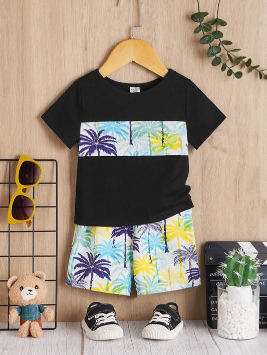 Baby Tropical Print Tee & Shorts