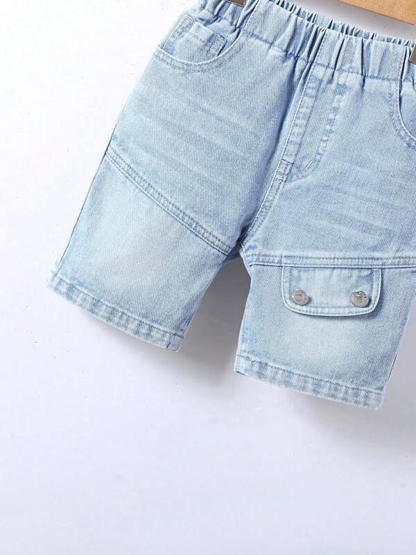 Toddler Boys Flap Detail Denim Shorts