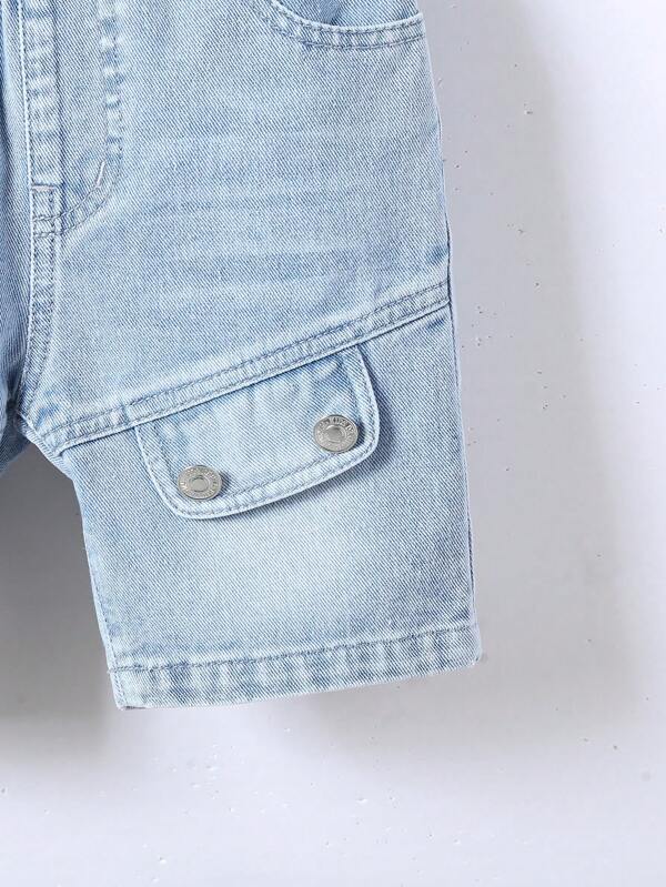 Toddler Boys Flap Detail Denim Shorts