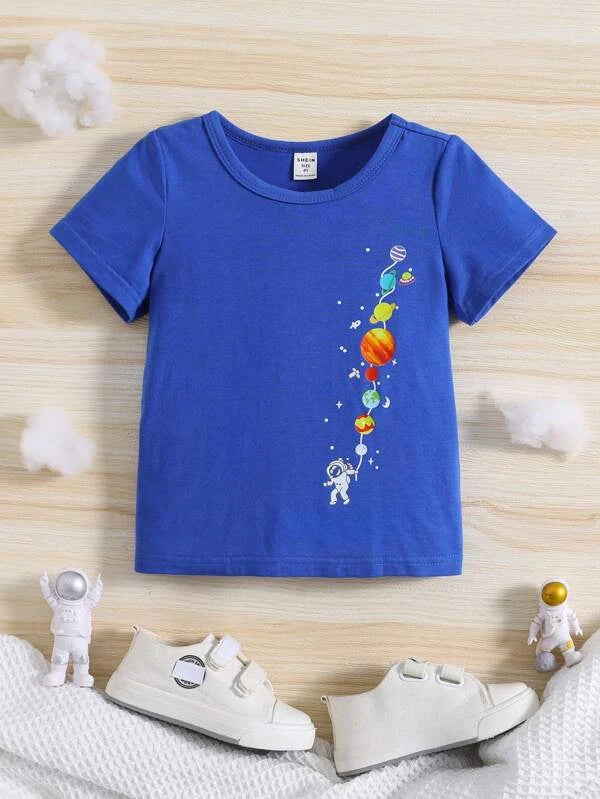 Toddler Boys Planet & Spaceman Print Tee