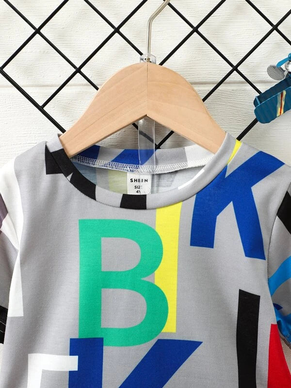 Toddler Boys Letter Graphic Tee & Shorts