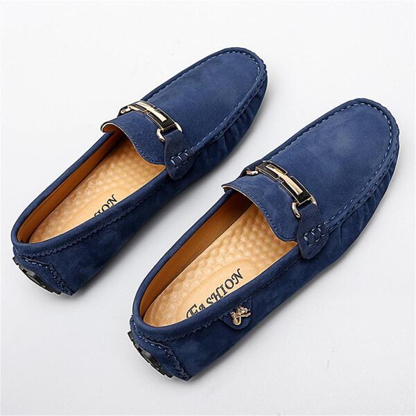 Men Breathable Metal Decor Loafers, Leisure Outdoor Driving Shoes