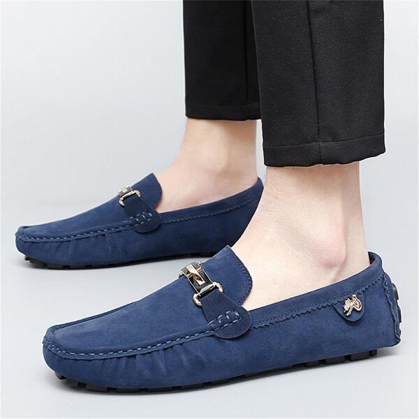 Men Breathable Metal Decor Loafers, Leisure Outdoor Driving Shoes