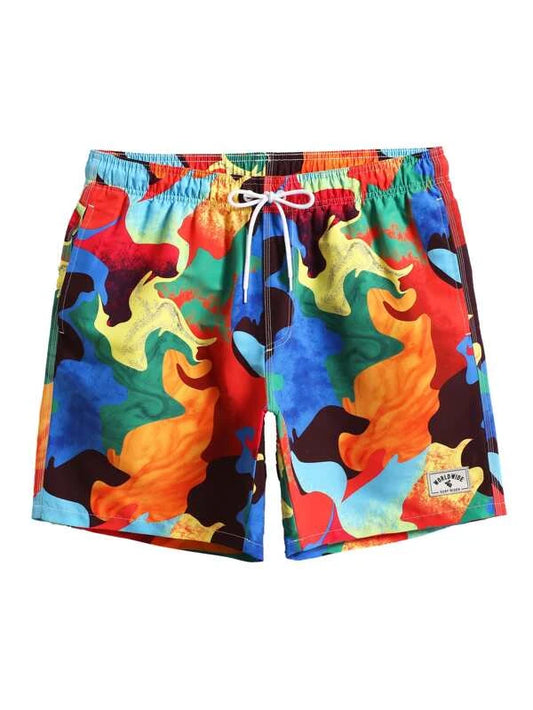 Men Allover Print Swim Trunks