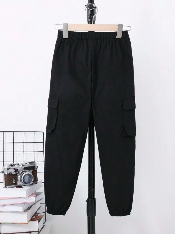 SHEIN Boys' Casual Letter Print Woven Jogger Pants