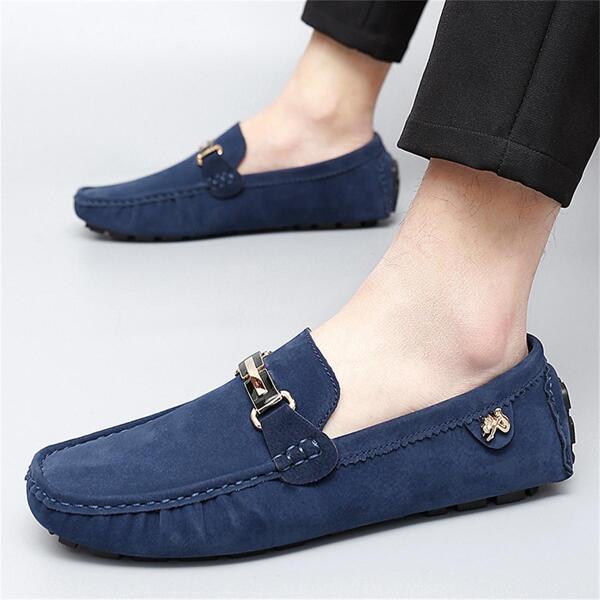 Men Breathable Metal Decor Loafers, Leisure Outdoor Driving Shoes