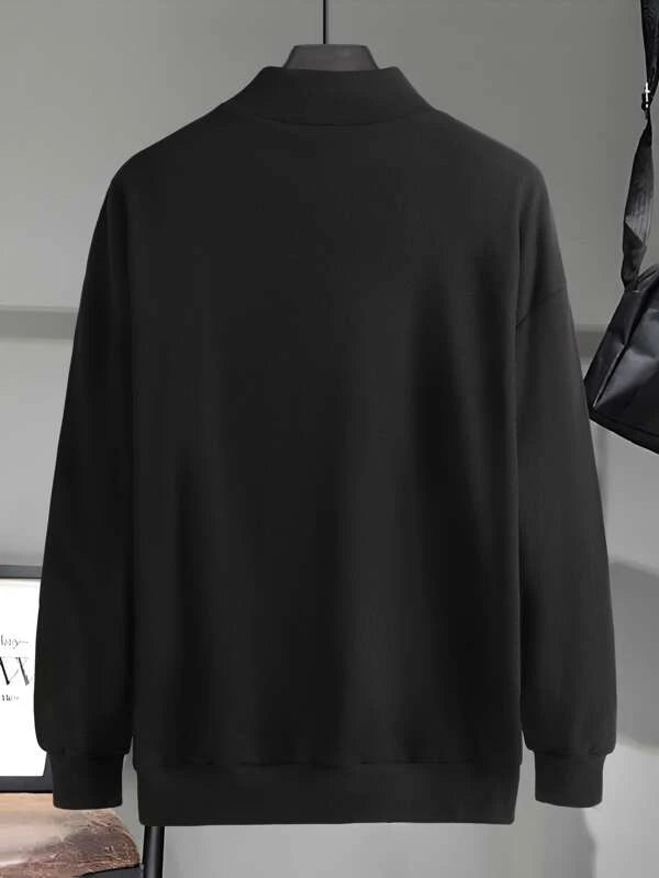 Manfinity Basics Men Mock Neck Drop Shoulder Sweatshirt