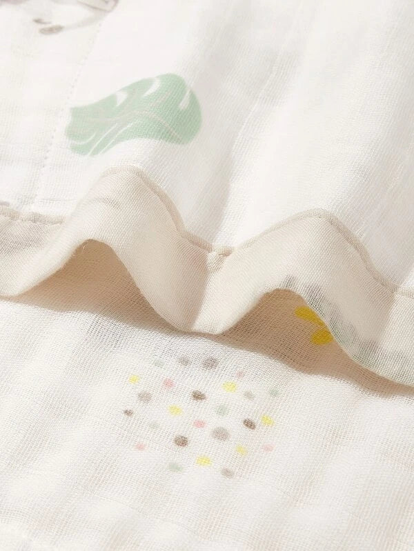 Baby Leaf Pattern Swaddling Blanket