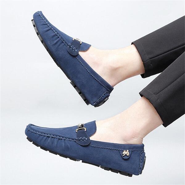 Men Breathable Metal Decor Loafers, Leisure Outdoor Driving Shoes