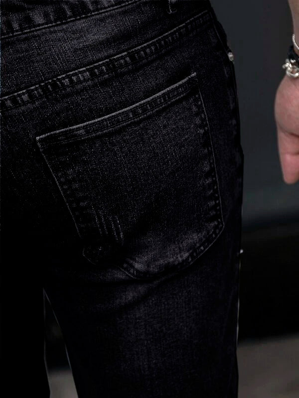 Men Slant Pocket Cat Scratch Jeans