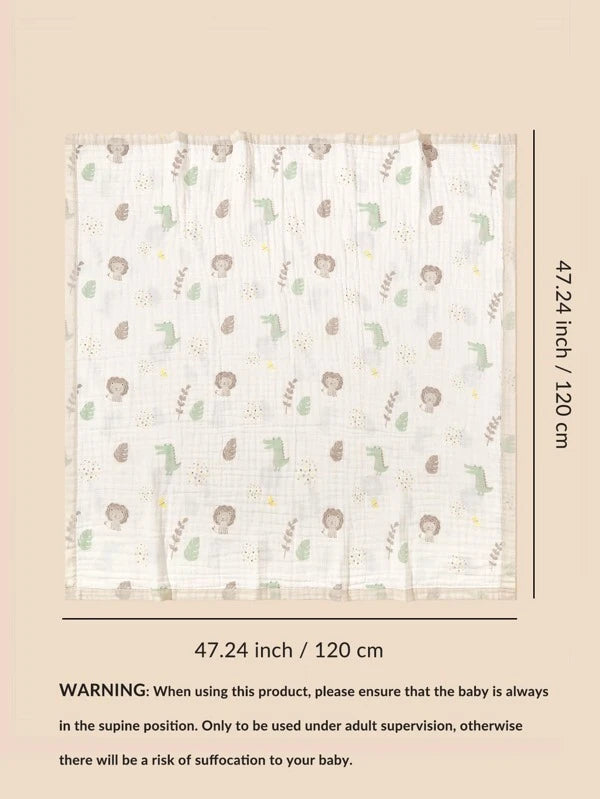 Baby Leaf Pattern Swaddling Blanket