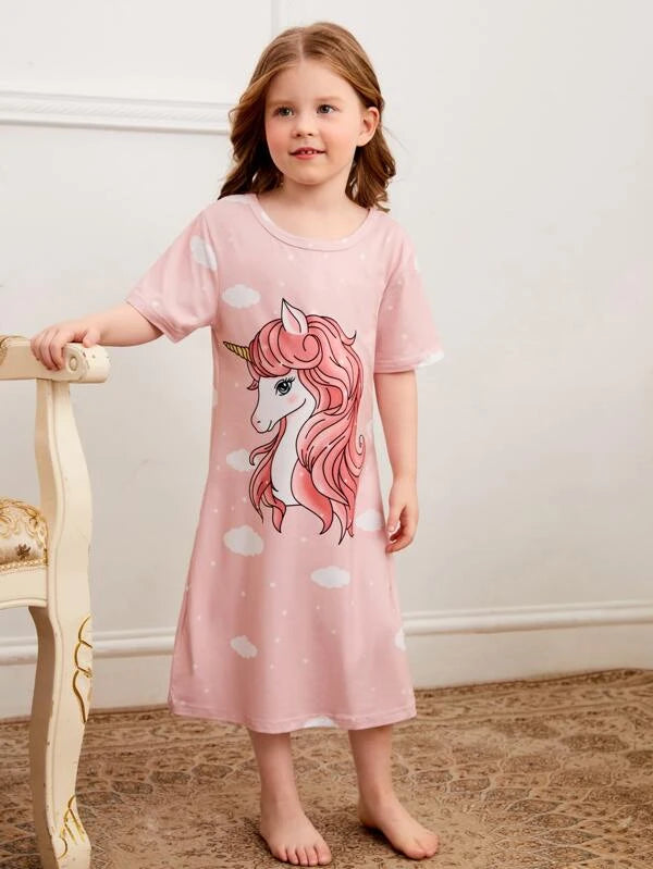 Toddler Girls Unicorn Print Nightdress