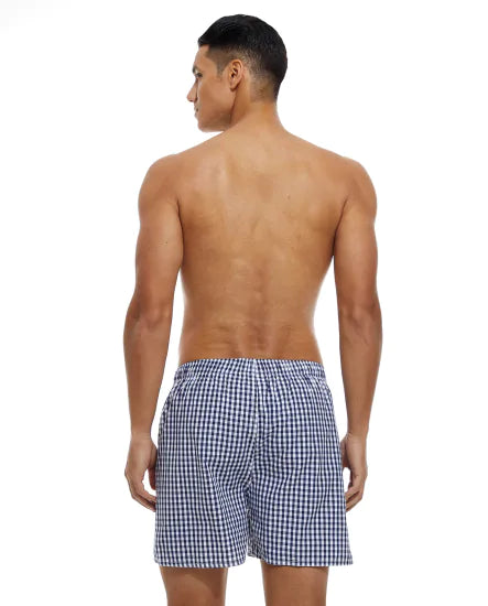 Plaid Boxers with Elastic Waistband