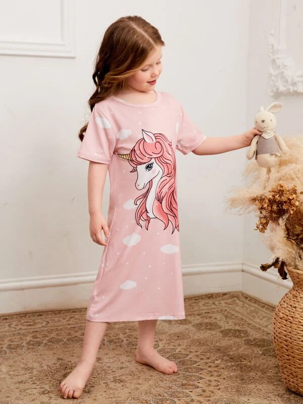 Toddler Girls Unicorn Print Nightdress