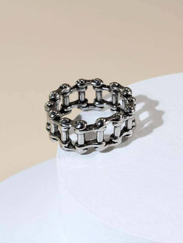 Fashionable and Popular Men Chain Design Ring Alloy for Jewelry Gift and for a Stylish Look