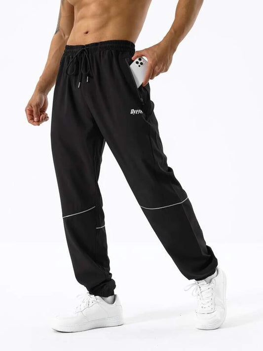 Daily&Casual Men Letter Graphic Drawstring Waist Sports Pants