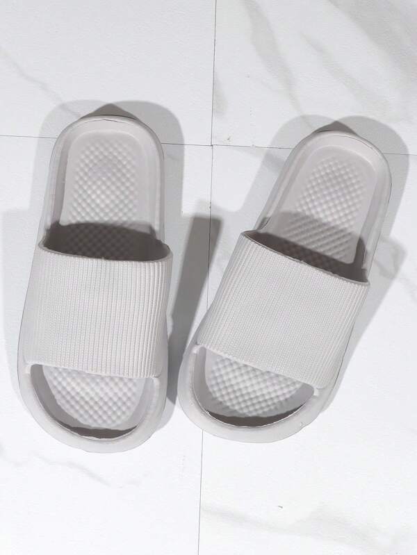 Men Minimalist Single Band Slides, Fashion Bathroom EVA Slides