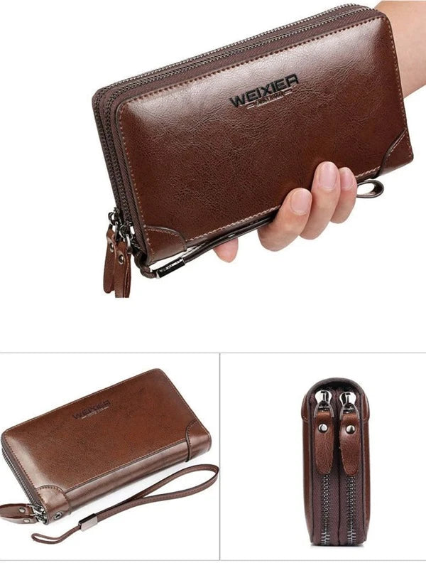 Men Letter Graphic Long Wallet Checkbook Cover Fashion Business Slim Clutch Vintage Retro Portable Versatile Large