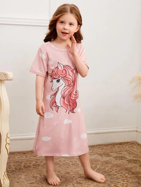 Toddler Girls Unicorn Print Nightdress