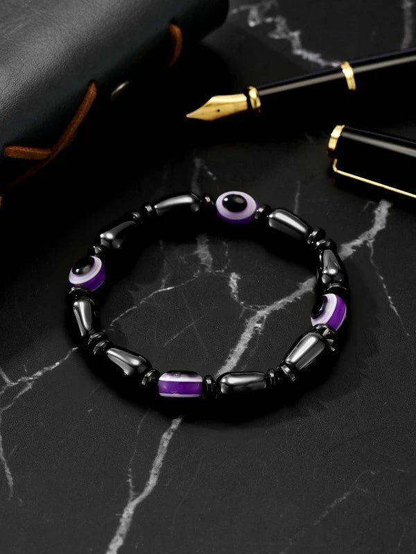 Men Evil Eye Decor Beaded Bracelet For A Stylish Look Gift For Party