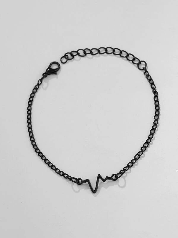 Men Heartbeat Decor Chain Bracelet