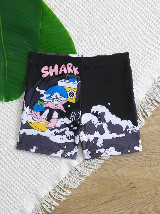 Toddler Boys Cartoon Graphic Swim Shorts