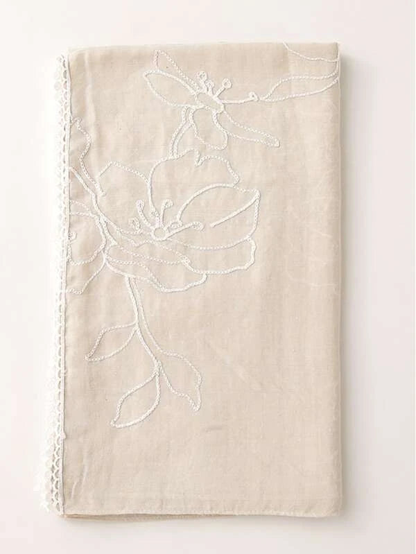 Floral Embroidery Scarf