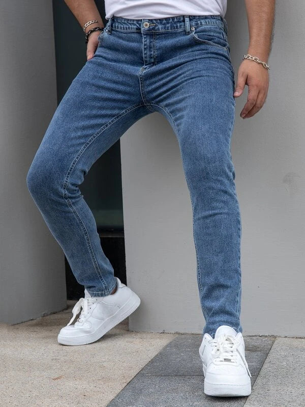 Men Slant Pocket Skinny Jeans