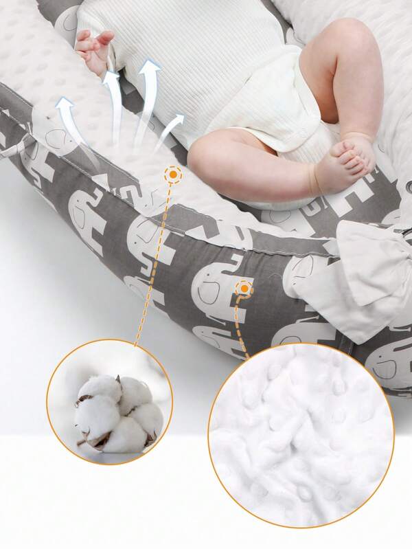 Elephant Pattern Baby Sleeping Lounger