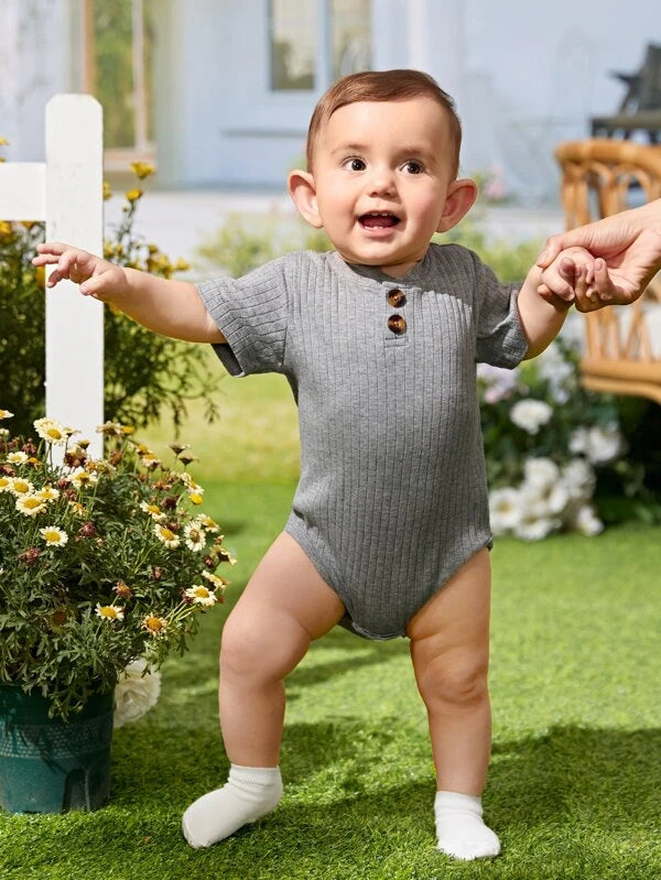 Newborn Baby Button Front Bodysuit & Shorts