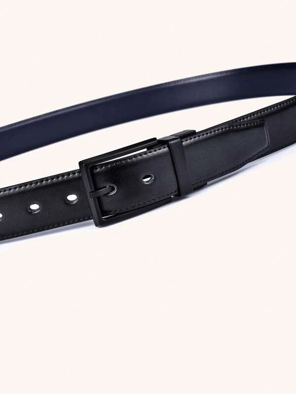 1pc Men Rectangle Buckle Casual Belt For Daily Decoration