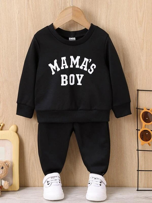 Baby Letter Graphic Pullover & Sweatpants