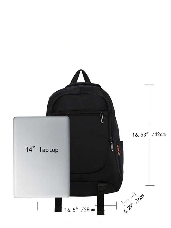 Men Minimalist Medium Laptop Backpack Black