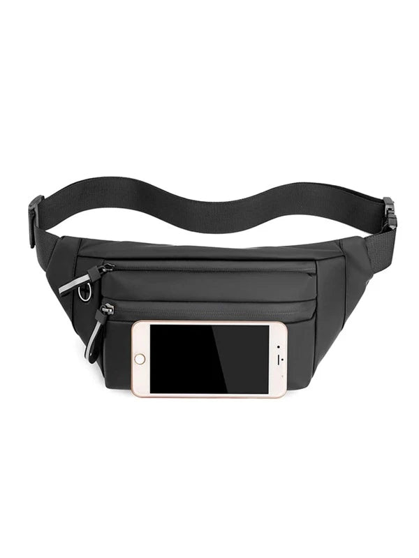 Men Minimalist Earphone Hole Fanny Pack Sling Purse