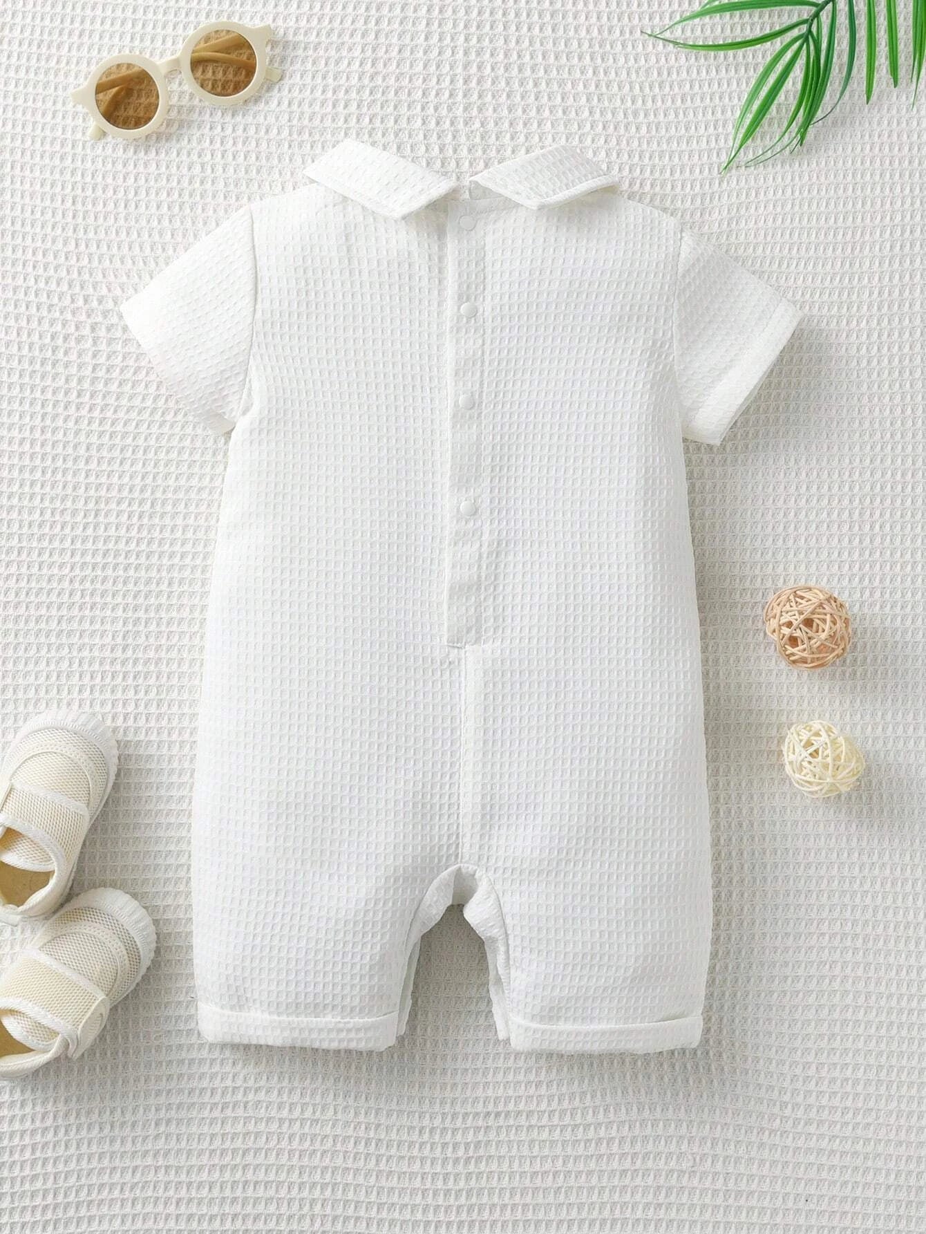 Baby Solid Bow Front Romper