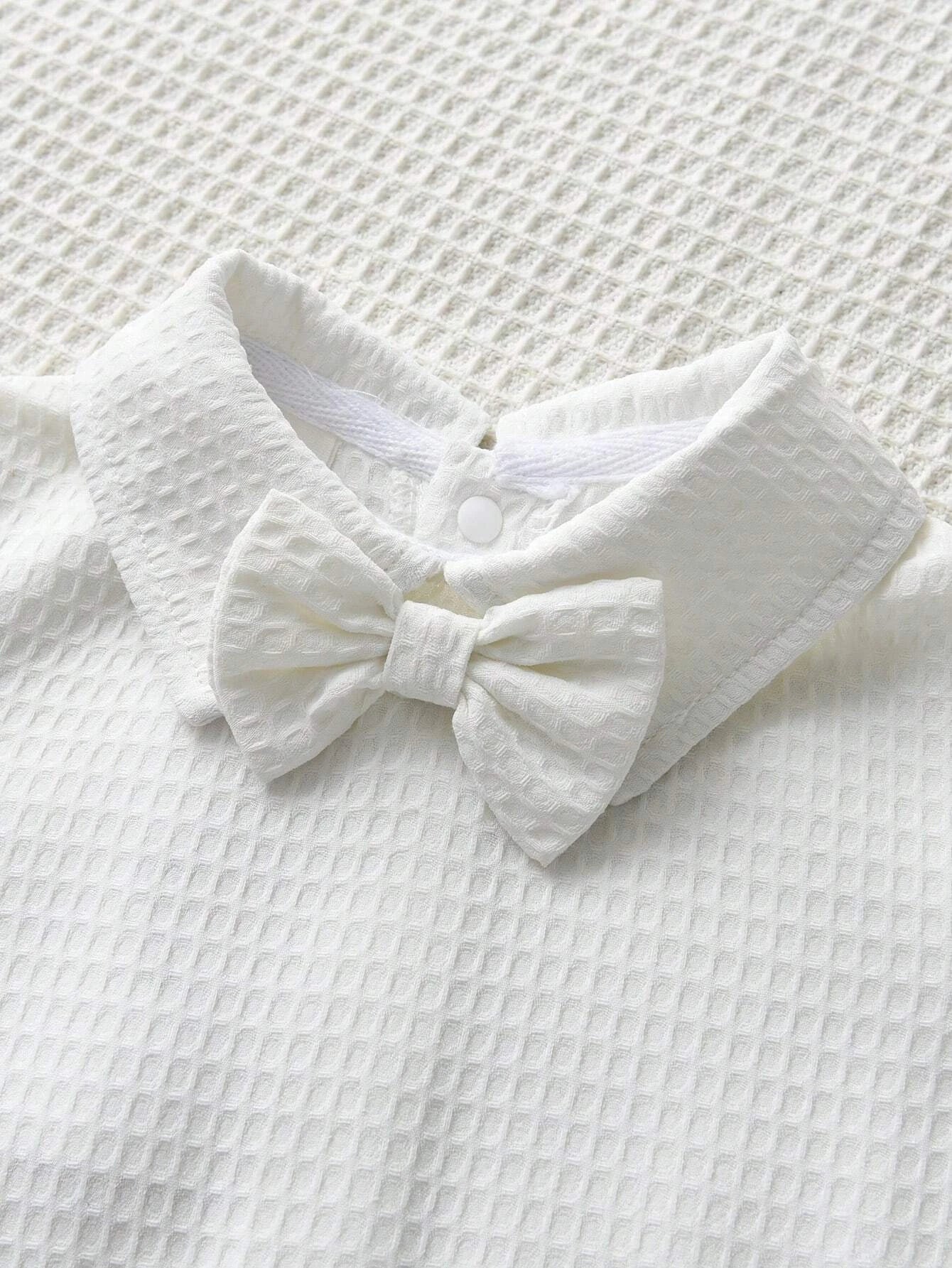 Baby Solid Bow Front Romper