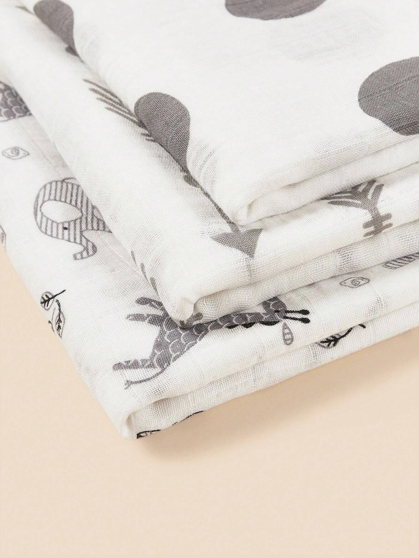 3pcs Baby Polka Dot & Arrow Pattern Fabric Swaddling Blanket