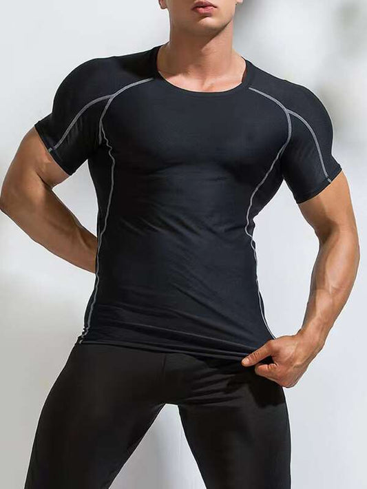 Men Topstitching Sports Tee