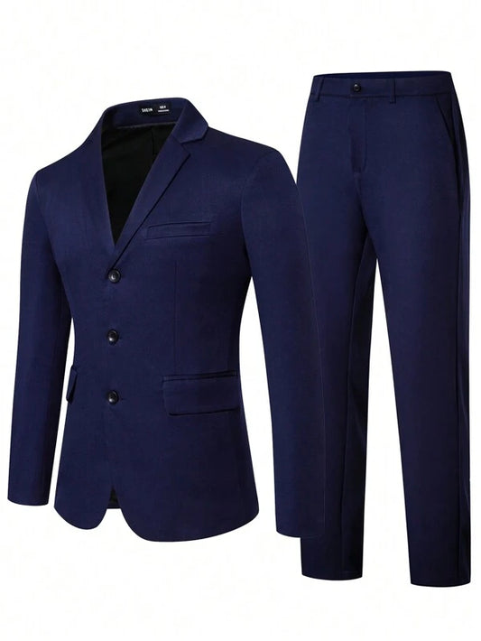 Manfinity Mode Men Single Breasted Blazer & Suit Pants