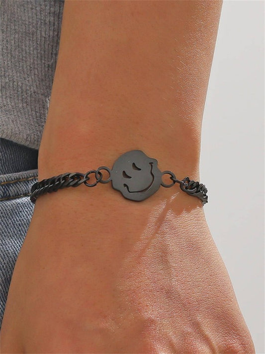 1pc Fashionable Expression Decor Chain Bracelet For Men For Gift