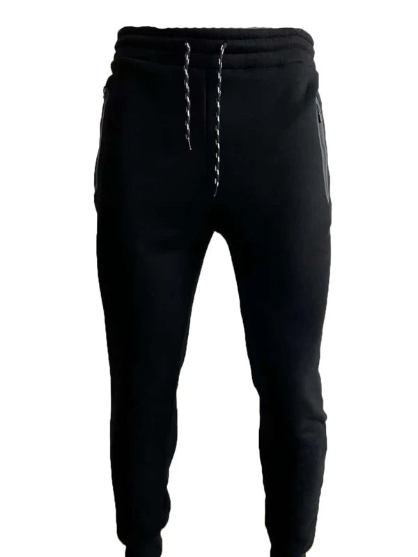 Men Zip Detail Drawstring Waist Sports Pants