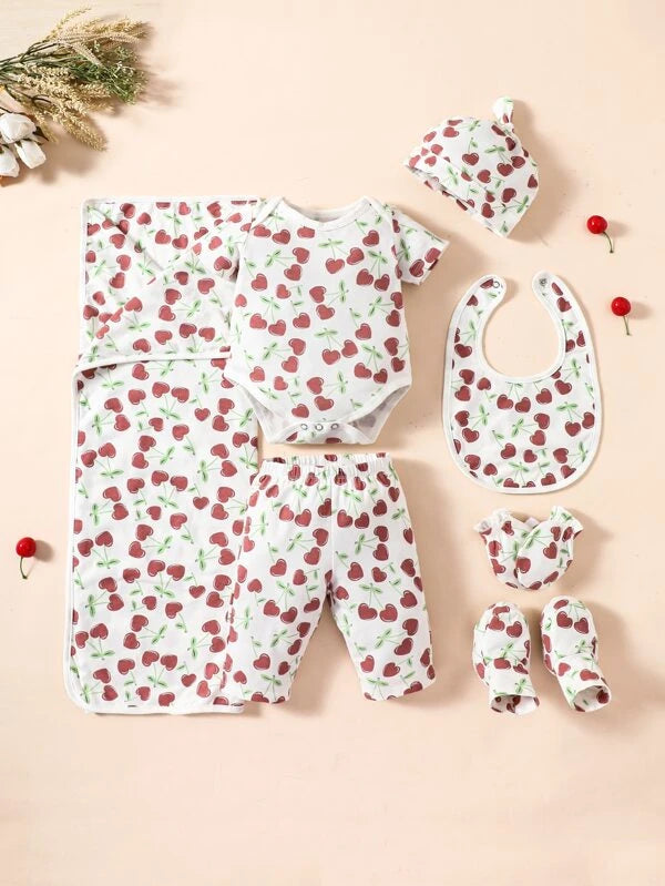 Baby Cherry Print Bodysuit & Pants