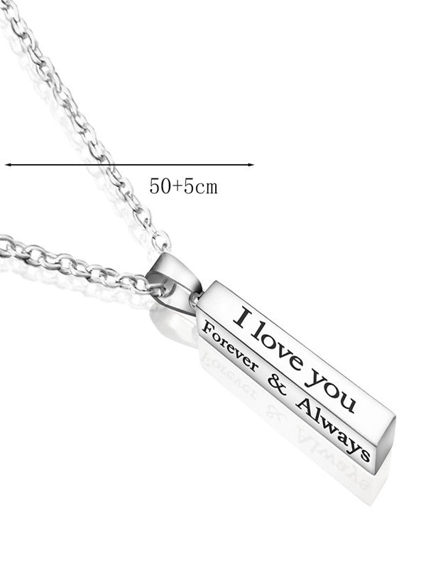 1pc Fashion Stainless Steel Letter Pendant Necklace For Men For Daily Decoration Punk Hip Pop Style, For Jewelry Gift And Party