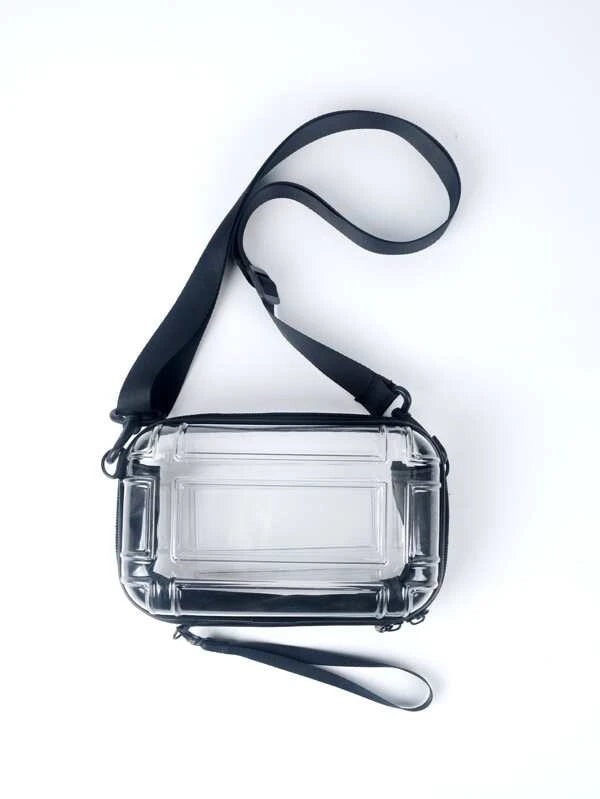 High School Students University Freshman multifunctional sling bag shoulder bag casual bag Mini Men Clear Purse Suitcase Shaped Crossbody Bag,Handbag Schoolbag For Travel,College,Outdoors,Commute